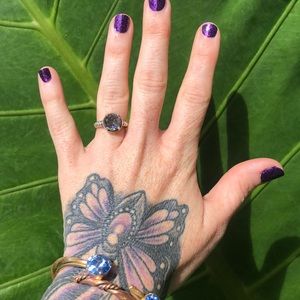 Mystic topaz sterling silver ring